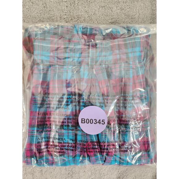 Vintage 80s Gotcha Covered Plaid Cotton Pleated Midi Skirt Size 14 Blue Preppy - Picture 9 of 9